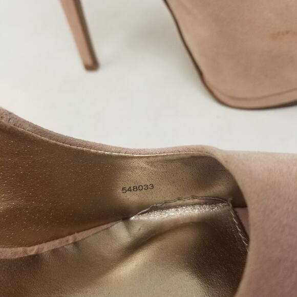 Charlotte Russe Pink Suede Platform Peep Heels 9 - Picture 9 of 12